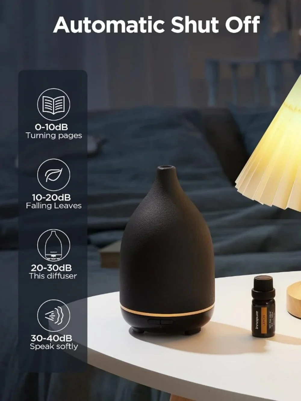 Handcrafted 150ML Ceramic Essential Oil Diffuser - Ultrasonic Aromatherapy